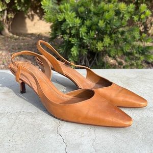 Ralph Lauren sling back kitten heel
